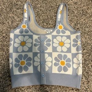 Rue 21 flower sweater tank top